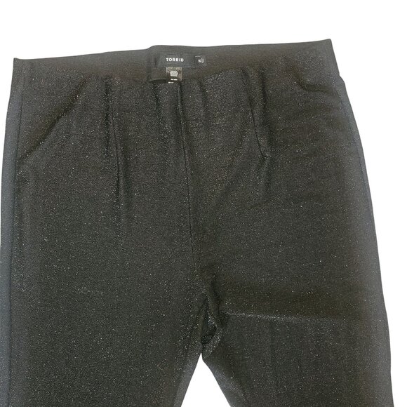 Torrid Black Glittery Flare Pants Womens Size 3R Nylon/Polyester/Spandex Blend - Picture 2 of 5